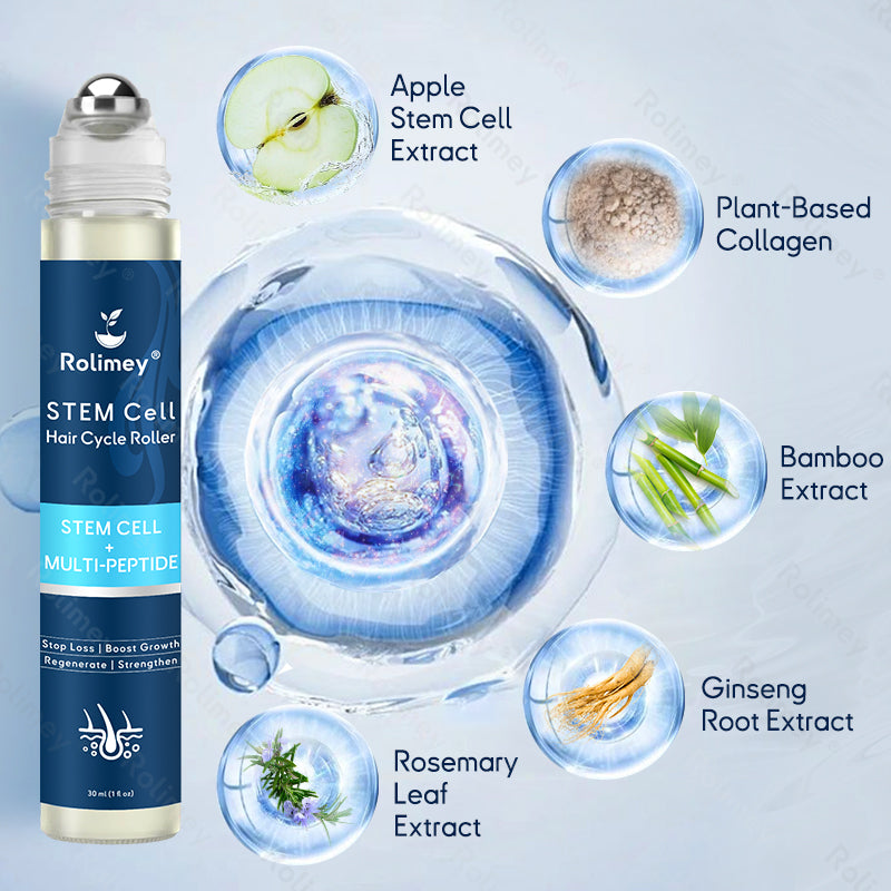 ✅CA Owned and Operated: 𝙍𝙤𝙡𝙞𝙢𝙚𝙮® 𝙎𝙏𝙀𝙈 𝘾𝙚𝙡𝙡 𝙃𝙖𝙞𝙧 𝘾𝙮𝙘𝙡𝙚 𝙍𝙤𝙡𝙡𝙚𝙧 (Male pattern baldness · Thinning hair · Receding hairline · Postpartum hair loss · Stress-related shedding · Ageing hair · Scalp discomfort)