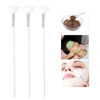 3PCS Shape for DIY Skin Care Mask Diy Brushes Fan Shape Mask Brushes Facials Skincare Smooth Coverage Beauty Tools