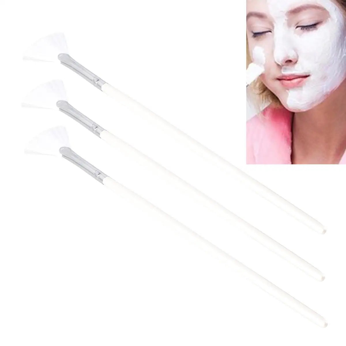 3PCS Shape for DIY Skin Care Mask Diy Brushes Fan Shape Mask Brushes Facials Skincare Smooth Coverage Beauty Tools